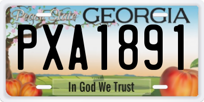 GA license plate PXA1891