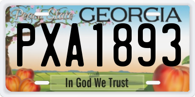 GA license plate PXA1893