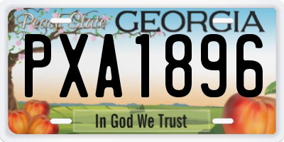 GA license plate PXA1896