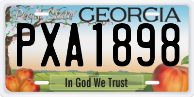 GA license plate PXA1898