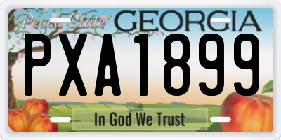 GA license plate PXA1899