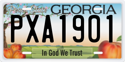 GA license plate PXA1901