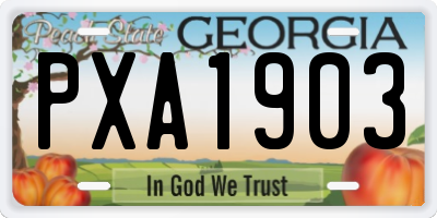 GA license plate PXA1903