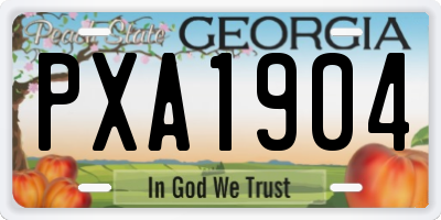 GA license plate PXA1904