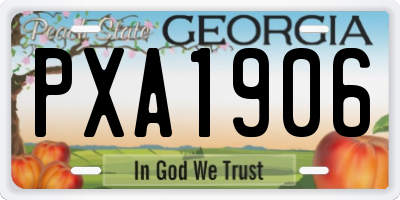 GA license plate PXA1906