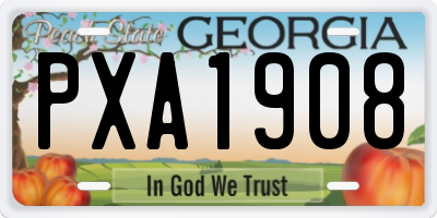 GA license plate PXA1908