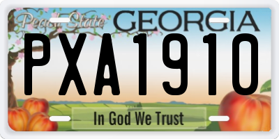 GA license plate PXA1910