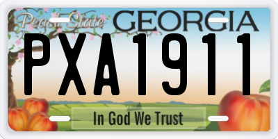 GA license plate PXA1911