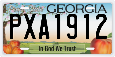GA license plate PXA1912