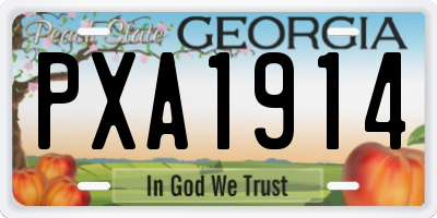 GA license plate PXA1914