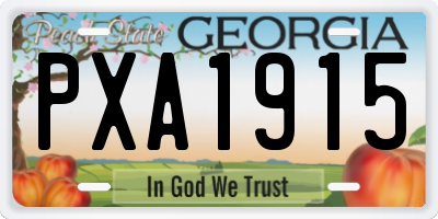 GA license plate PXA1915
