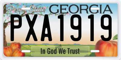 GA license plate PXA1919