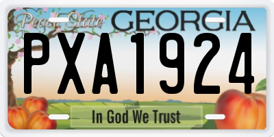 GA license plate PXA1924