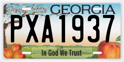 GA license plate PXA1937
