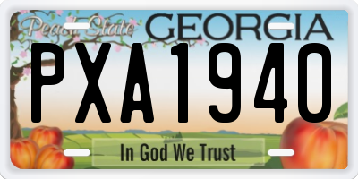 GA license plate PXA1940