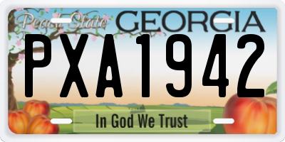 GA license plate PXA1942