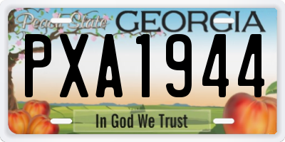 GA license plate PXA1944
