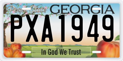 GA license plate PXA1949