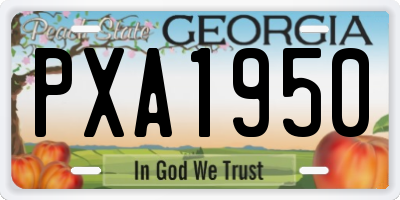 GA license plate PXA1950