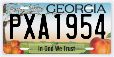 GA license plate PXA1954