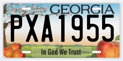 GA license plate PXA1955