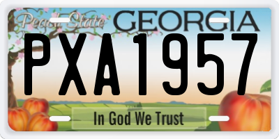 GA license plate PXA1957
