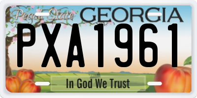 GA license plate PXA1961