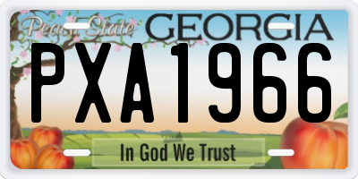 GA license plate PXA1966