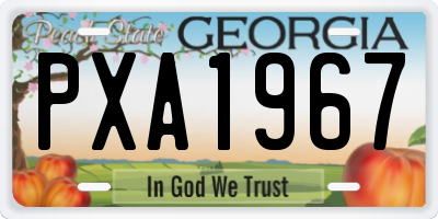 GA license plate PXA1967