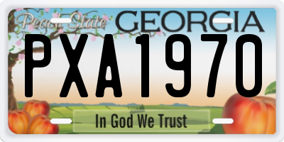 GA license plate PXA1970