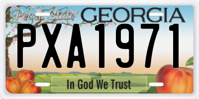 GA license plate PXA1971