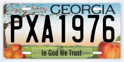 GA license plate PXA1976