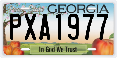 GA license plate PXA1977