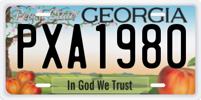 GA license plate PXA1980