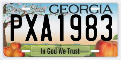 GA license plate PXA1983