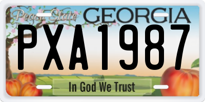 GA license plate PXA1987