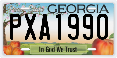 GA license plate PXA1990