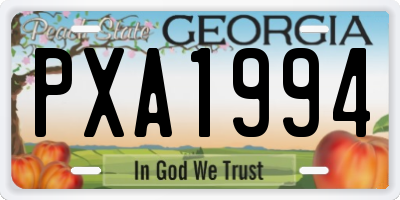 GA license plate PXA1994