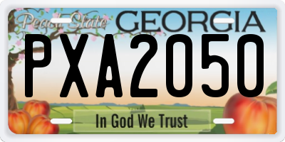 GA license plate PXA2050