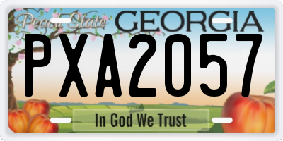 GA license plate PXA2057