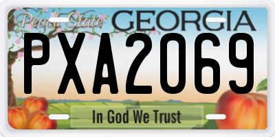 GA license plate PXA2069