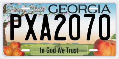 GA license plate PXA2070