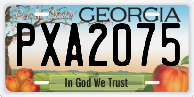 GA license plate PXA2075