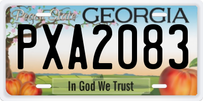 GA license plate PXA2083