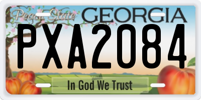 GA license plate PXA2084