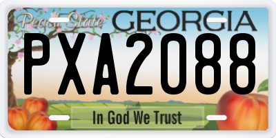 GA license plate PXA2088