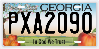 GA license plate PXA2090