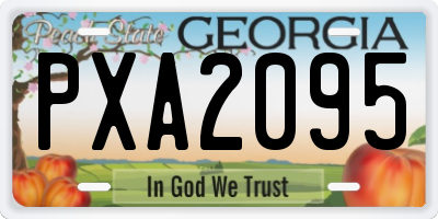 GA license plate PXA2095