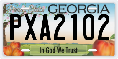 GA license plate PXA2102