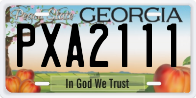 GA license plate PXA2111